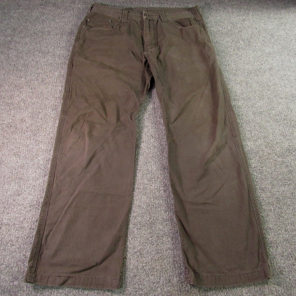 Prana Pants Mens 34x30 Brown Canvas Chinos Straight Leg Outdoor‎ Hiking Workwear